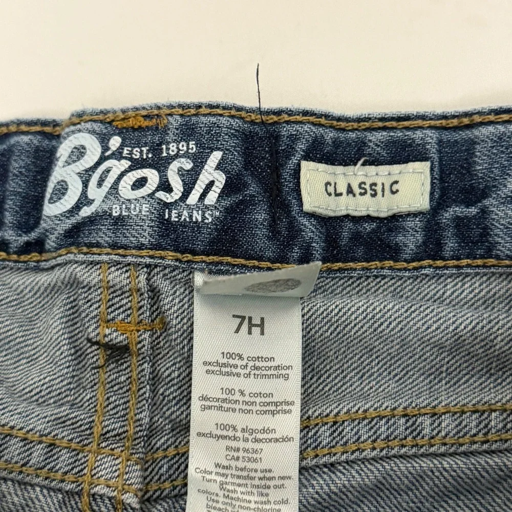 OshKosh Bgosh Kids Classic Straight Blue Jeans Medium Wash‎ Denim Boys 7 Husky
